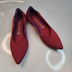 Rothy's Vibrant Red The Point Pointed Toe Knit Business Formal Ballet Flats 9.5